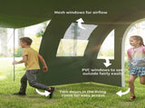 5-6 Man Camping Tent with 2 Room, Floor and Carry Bag - Green T3398P348998