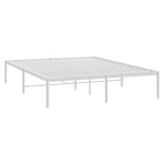 ZNTS Metal Bed Frame without Mattress White 140x190cm 350913