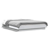 Bed Frame with LED Lights without Mattress White 120x190cm 3281140