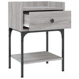 ZNTS Bedside Tables 2 pcs Grey Sonoma 40.5x31x60 cm Engineered Wood 825900