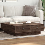 Coffee Table Brown oak 90x90x28 cm Engineered Wood 848093