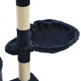 Cat Tree with Sisal Scratching Posts 138 cm Dark Blue 170582