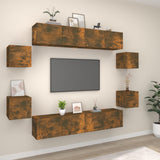 8 Piece TV Cabinet Set Smoked Oak Engineered Wood 3114219