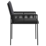 Garden Chairs 6 pcs Black and Dark Grey Poly Rattan 42025095