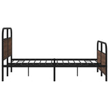 Metal Bed Frame without Mattress Brown Oak 160x200 cm 3318664
