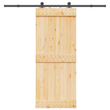 Sliding Door NARVIK 85 x 210 cm Natural and Black 3445271