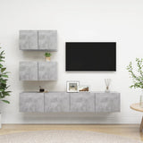 4 Piece TV Cabinet Set Concrete Grey Engineered Wood 3079130