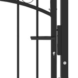 Fence Gate "EMMEN" with Arched Top Steel 100x86 cm Black 146368