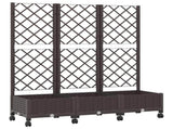Garden Planter with Trellis&Wheels Brown 120 x 40 x 131.5 cm PP 3423051