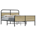 Bed Frame without Mattress 140x200 cm Sonoma Oak Engineered Wood 4100447