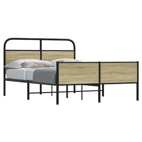 Bed Frame without Mattress 140x200 cm Sonoma Oak Engineered Wood 4100447