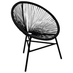 ZNTS Garden Moon Chair Poly Rattan Black 41383