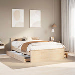 Bed Frame without Mattress with Headboard 140x190 cm Solid Wood Pine 3308777