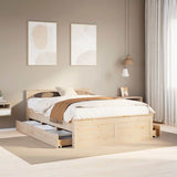 Bed Frame without Mattress with Headboard 140x190 cm Solid Wood Pine 3308777
