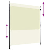 Outdoor Roller Blind 200x270 cm Cream 145942