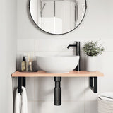 Basin Shelf Wall Mounted Steel and Solid Wood Oak 3302565