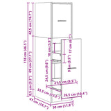 Apothecary Cabinet Black 30x41x118 cm Engineered Wood 855161