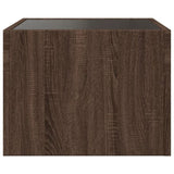 ZNTS Bedside Table with Infinity LED Brown Oak 40x40x30 cm 3284076