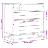 Drawer Cabinet Brown Oak 70x41x70 cm Engineered Wood 849088