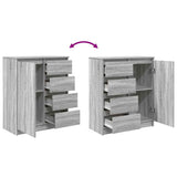 Sideboard with Drawers Grey Sonoma 71x35x84 cm Engineered Wood 861585