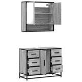 2 Piece Bathroom Furniture Set Grey Sonoma Engineered Wood 3300933