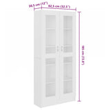 Vitrine Cabinet White 82.5x30.5x185 cm Engineered Wood 802768