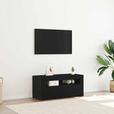 TV Cabinet Black Oak 90 x 35 x 40 cm Engineered Wood 862560