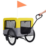 2-in-1 Pet Bike Trailer & Jogging Stroller Yellow and Grey 92442