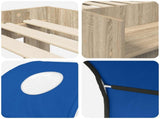 Bed with Tunnel 3 pcs Sonoma Oak and Blue Engineered Wood 3423505