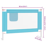 Toddler Safety Bed Rail Blue 90x25 cm Fabric 10207