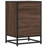 Bedside Cabinet Brown Oak 40x34.5x60 cm Engineered Wood and Metal 848723