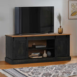 TV Cabinet HALDEN 2 Sliding Doors Black 150x40x60 cm Solid Wood 4018416