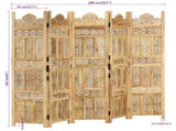Hand carved 5-Panel Room Divider 200x165 cm Solid Mango Wood 285317