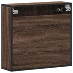 ZNTS Bathroom Mirror Cabinet Brown Oak 65x20x60 cm Engineered Wood 849263