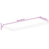 Table Top 90x60x2.5 cm Rectangular Solid Wood Mango 371599