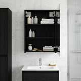 Bathroom Mirror Cabinet Black Oak 50 x 14.5 x 70 cm 889040