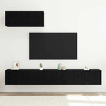 3 Piece TV Cabinet Set Wall-mounted Black Oak Engineered Wood 3332537