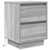 Bedside Cabinets with LED Lights 2 pcs Grey Sonoma 38x34x50 cm 861294