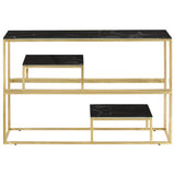 Console Table Gold Stainless Steel and Tempered Glass 350004