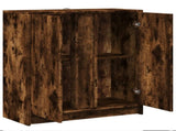 Sideboard with LED Smoked Oak 77x34x85 cm Engineered Wood 852135