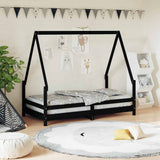 Kids Bed Frame Black 80x160 cm Solid Wood Pine 834491