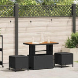 Garden Dining Set Black Poly Rattan 42007916