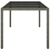 Garden Table Grey 190 x 90 x 75 cm Poly Rattan 362548