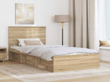 Bed Frame with Headboard Sonoma Oak 90 x 200 cm Solid Pine Wood 3409410