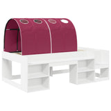 Bed Frame with Tunnel 3 pcs White and Red Engineered Wood 3423633