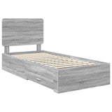 Bed Frame with Drawer Grey Sonoma 100 x 200 cm Engineered Wood 3412824