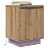 Bedside Cabinets with LED Lights 2 pcs Artisan Oak 38x34x50 cm 861282