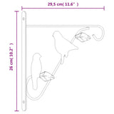 Hanging Basket Brackets with Planters 4 pcs Black Steel 3188015