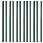 Fence Posts 12 pcs Green 120 cm Powder-coated steel 42012732