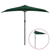 Garden Parasol with Aluminium Pole Green 270x144 cm Half 44588